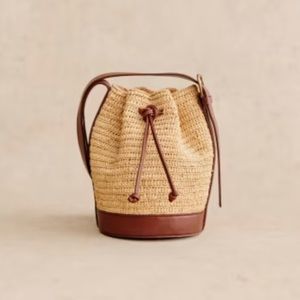 Sezane Raffia Bucket Bag